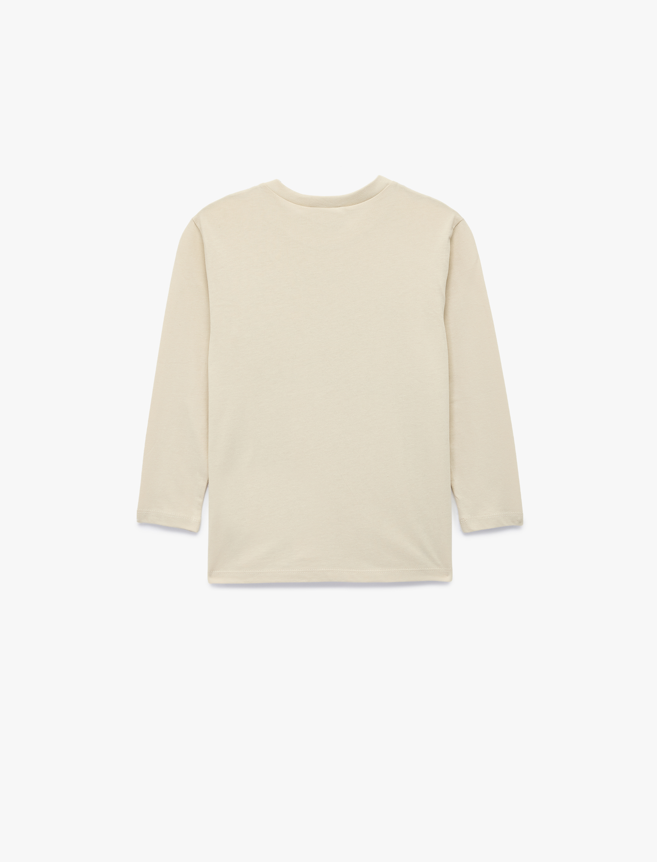  Erkek Çocuk Pamuklu Uzun Kollu Bisiklet Yaka Baskılı Tişört