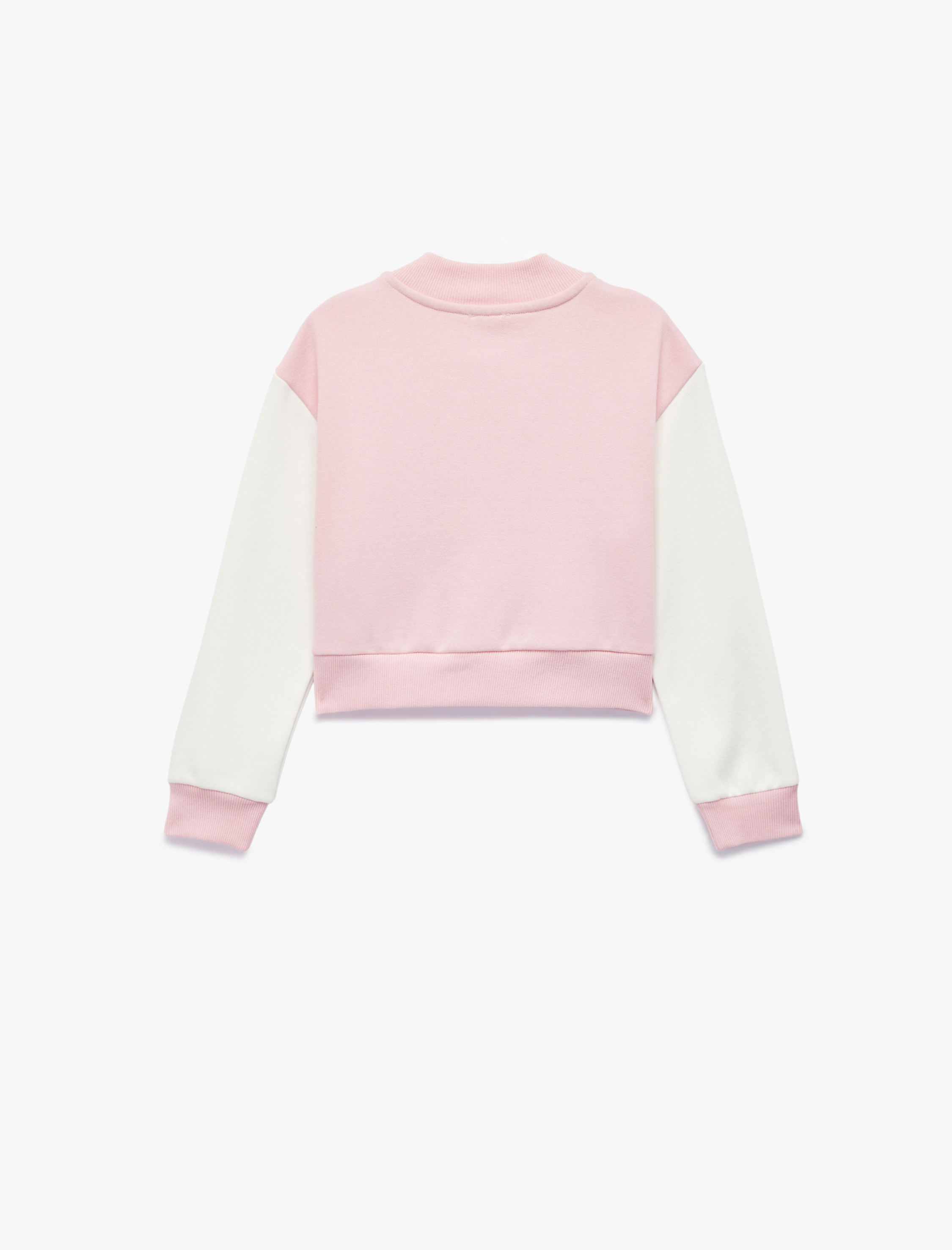  Kız Çocuk Fiyonk Detaylı Uzun Kollu Şardonlu Bomber Kolej Ceket