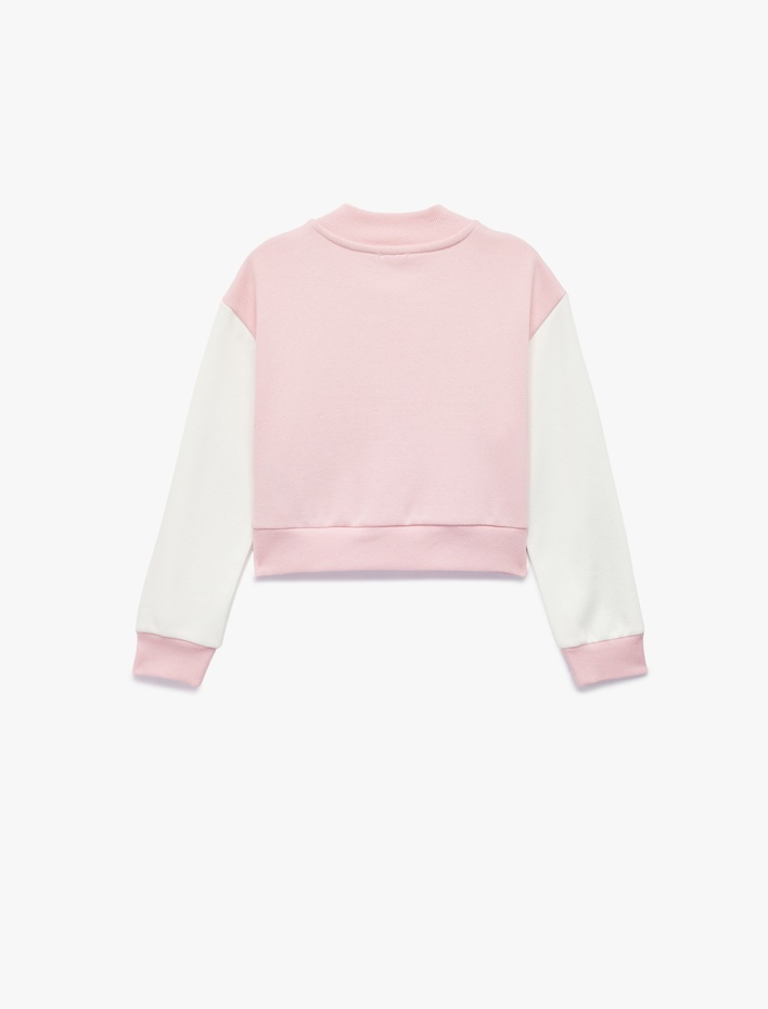 Kız Çocuk Fiyonk Detaylı Uzun Kollu Bomber Kolej Ceket