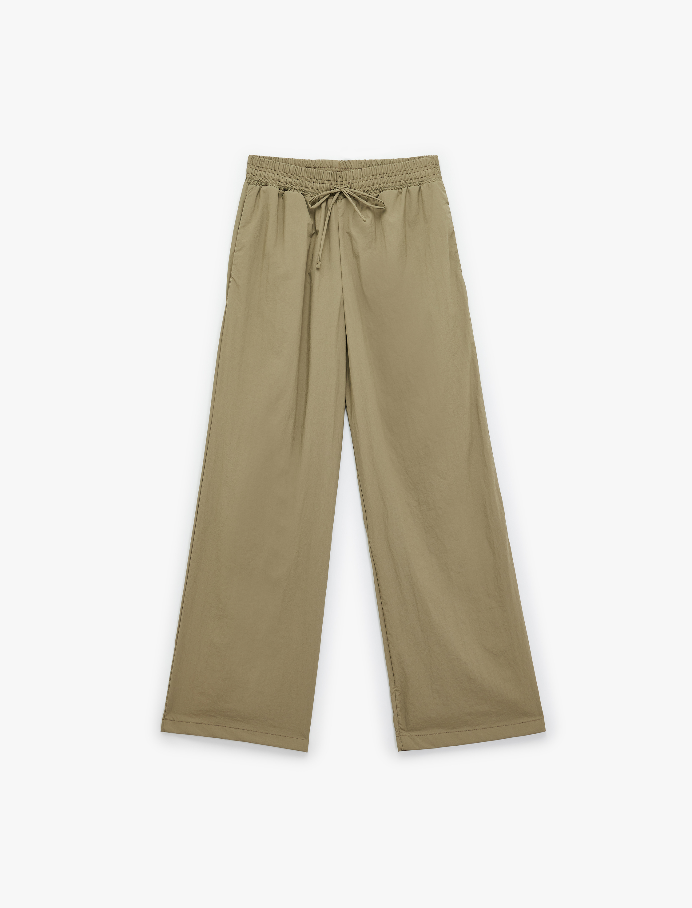   Rahat Kalıp Bağcıklı Yüksek Bel Geniş Paça Spor Eşofman Altı