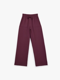 Rahat Kalıp Cepli Beli Bağcıklı Geniş Paça Spor Eşofman Altı