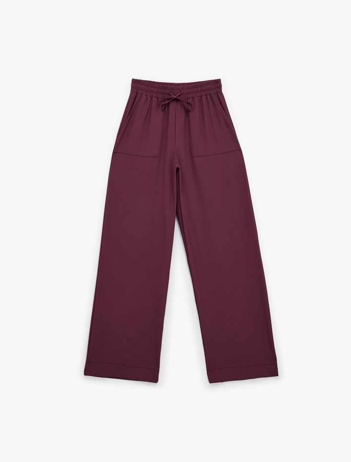  Rahat Kalıp Cepli Beli Bağcıklı Geniş Paça Spor Eşofman Altı