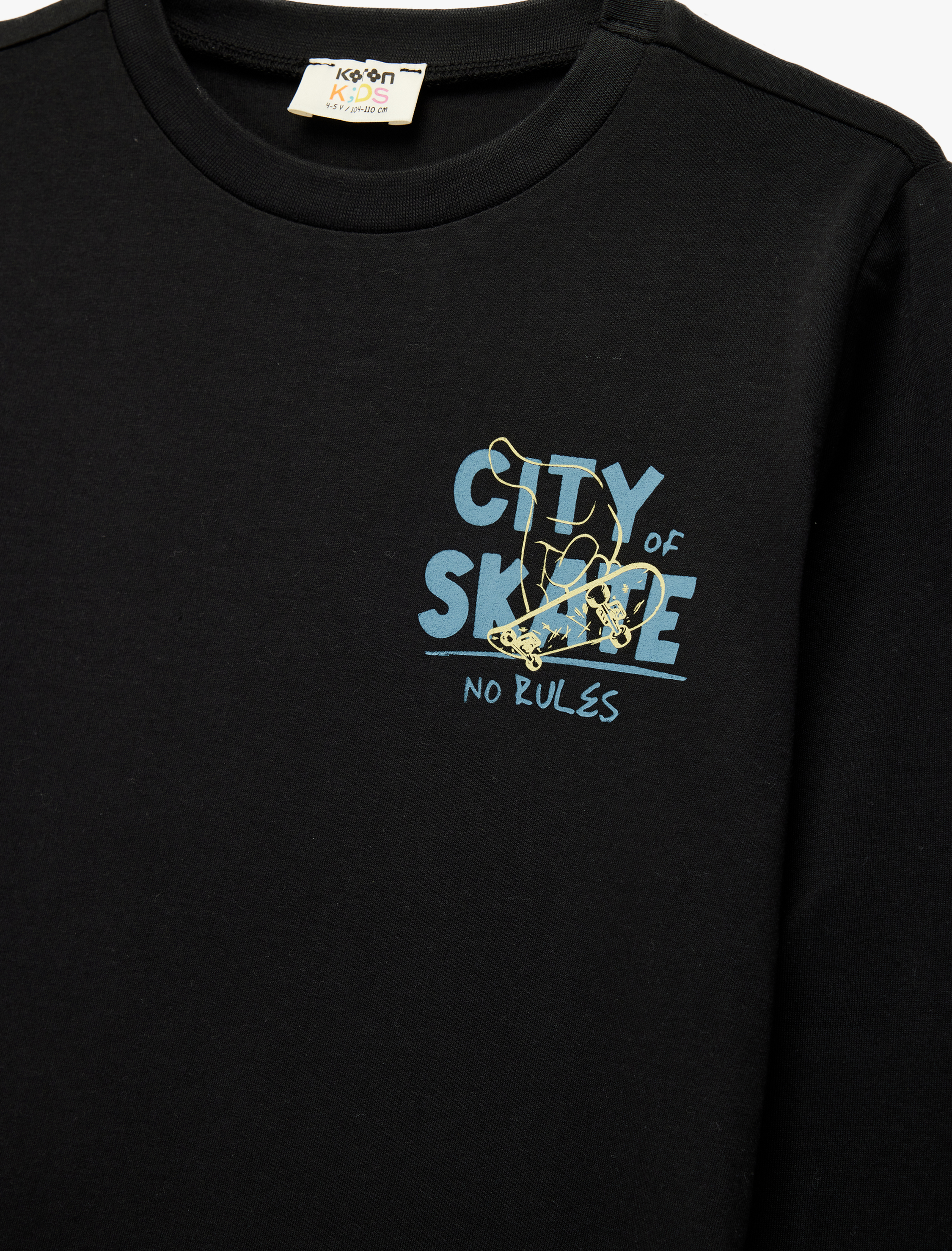  Erkek Çocuk Baskılı Uzun Kollu Bisiklet Yaka Pamuklu Tişört