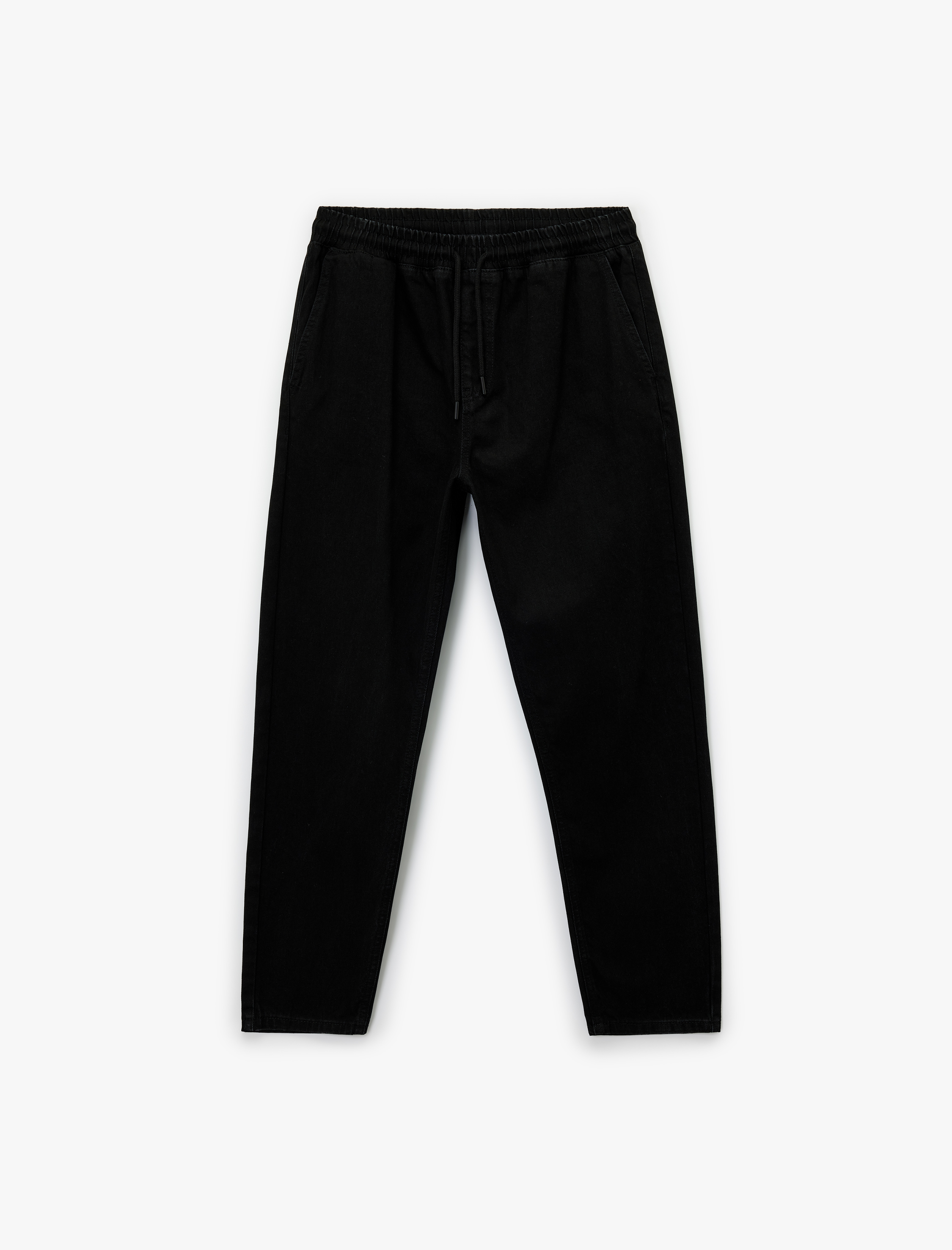 Pamuklu Cepli Regular Fit Beli Bağcıklı Jean Pantolon