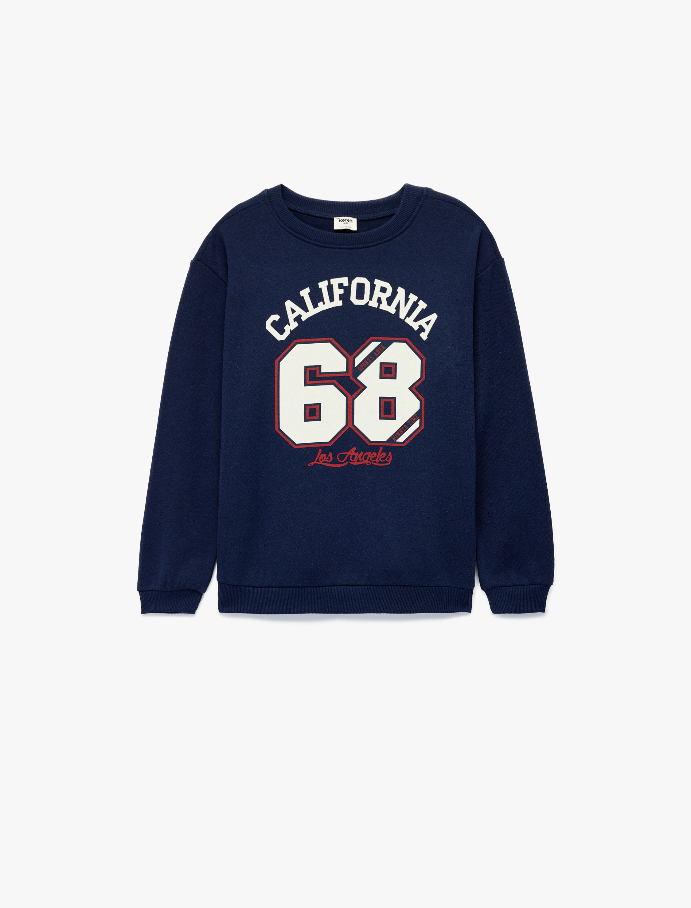  Erkek Çocuk Uzun Kollu Bisiklet Yaka Baskılı Sweatshirt