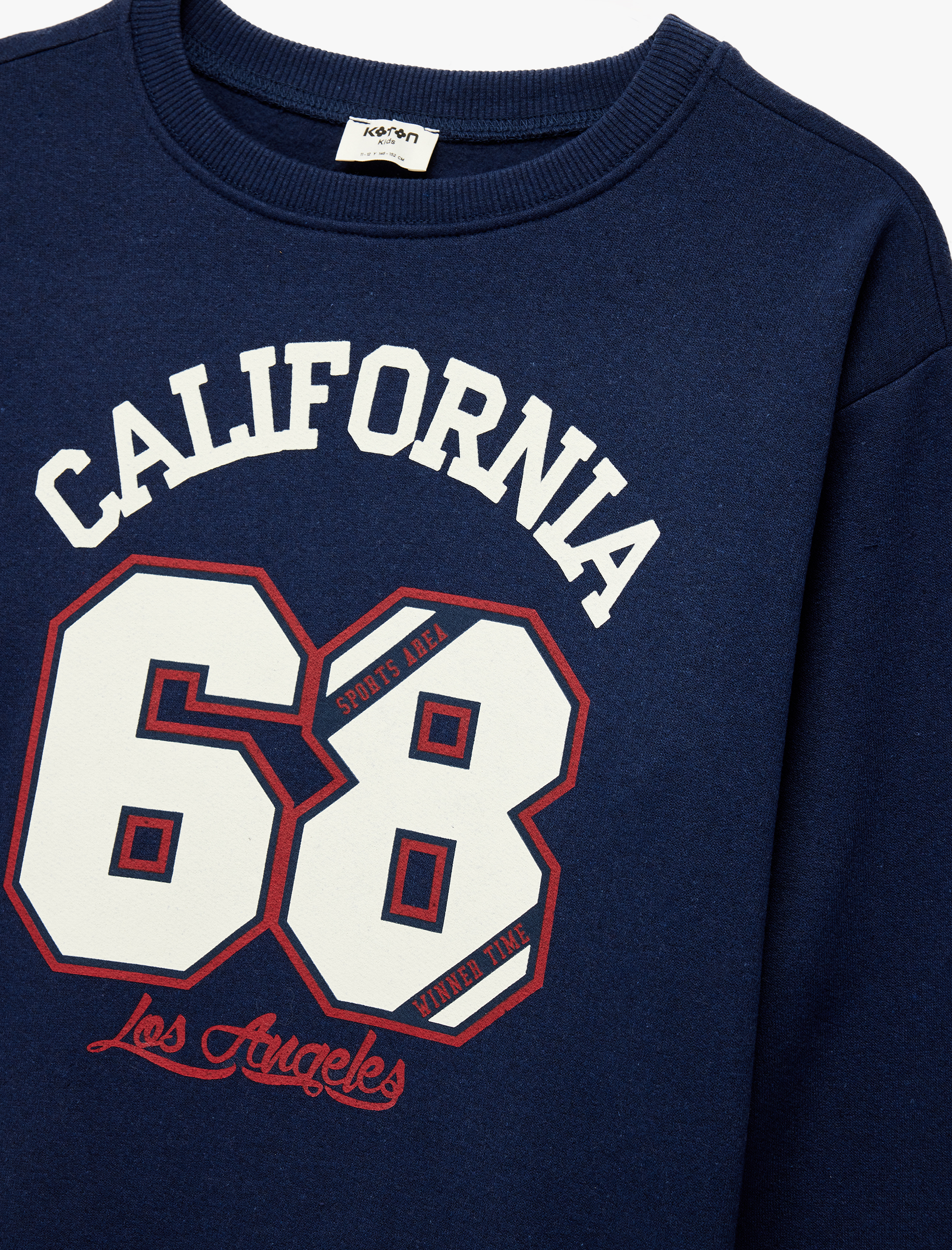  Erkek Çocuk Uzun Kollu Bisiklet Yaka Baskılı Sweatshirt