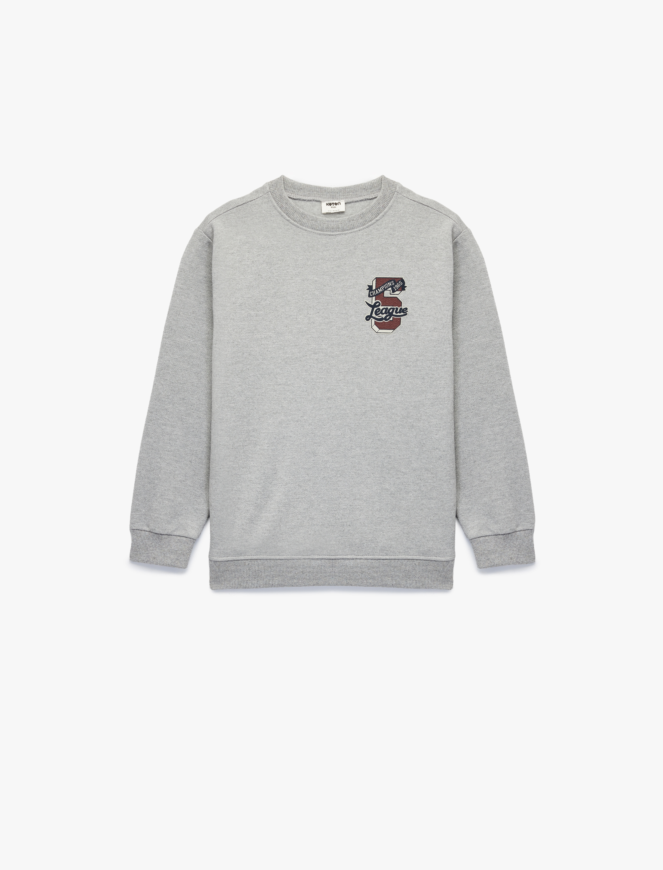  Erkek Çocuk Uzun Kollu Bisiklet Yaka Baskılı Sweatshirt
