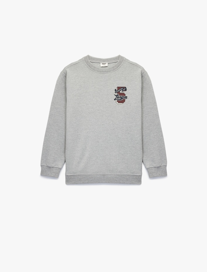 Erkek Çocuk Uzun Kollu Bisiklet Yaka Baskılı Sweatshirt