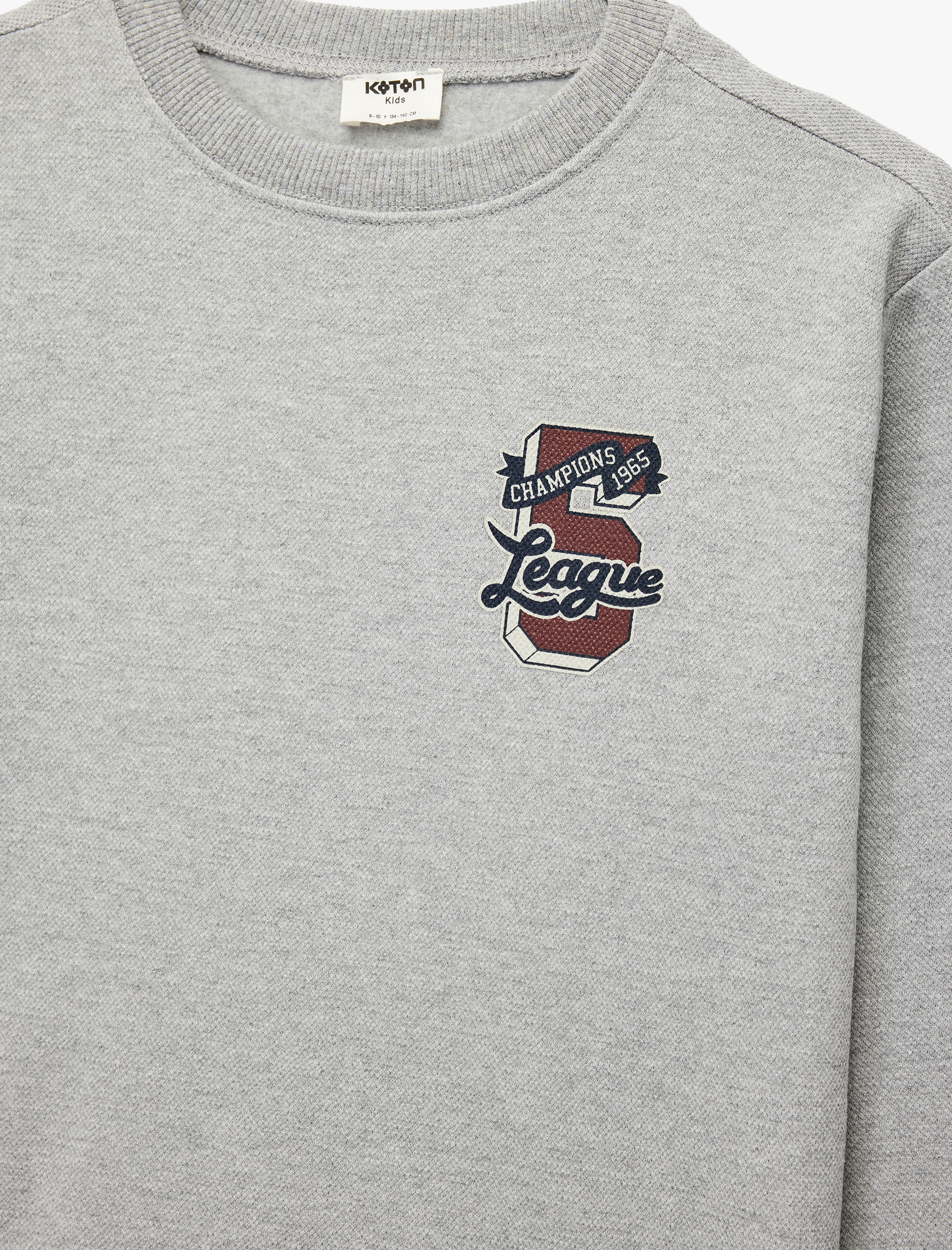  Erkek Çocuk Uzun Kollu Bisiklet Yaka Baskılı Sweatshirt