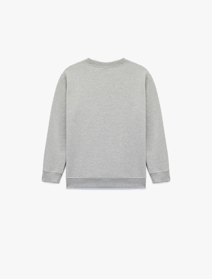 Erkek Çocuk Uzun Kollu Bisiklet Yaka Baskılı Sweatshirt