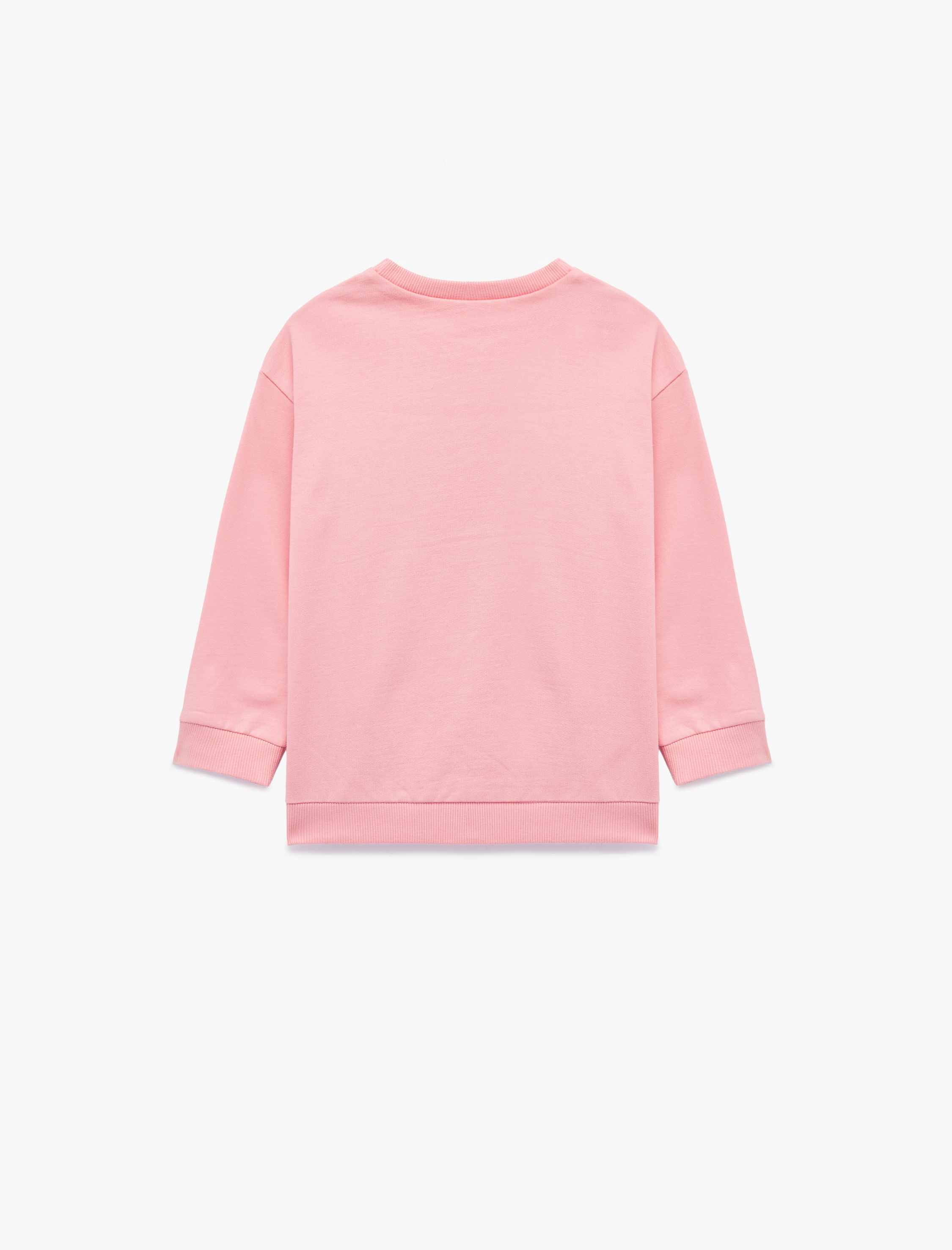  Kız Bebek Pamuklu Uzun Kollu Bisiklet Yaka Baskılı Sweatshirt