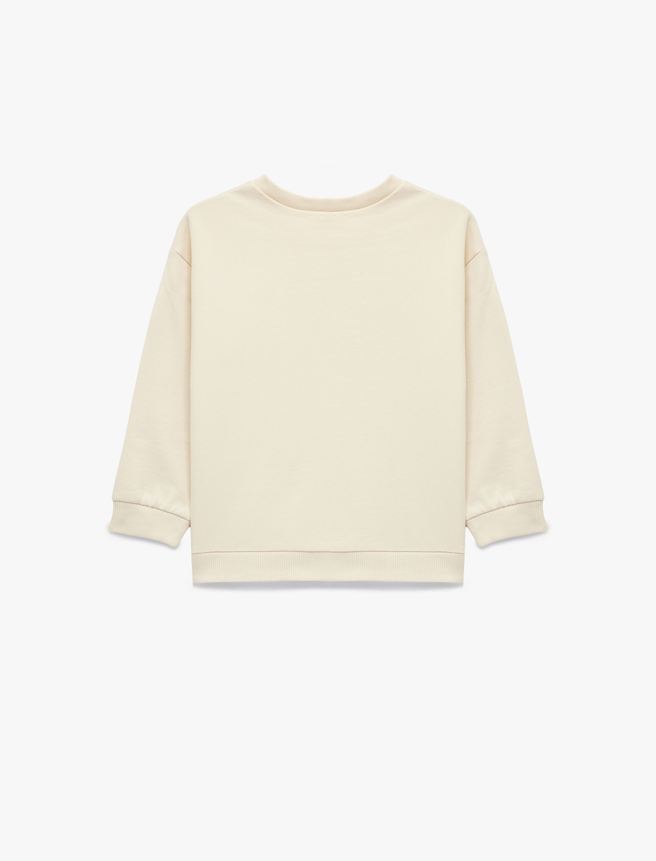  Kız Bebek Uzun Kollu Bisiklet Yaka Pamuklu Baskılı Sweatshirt