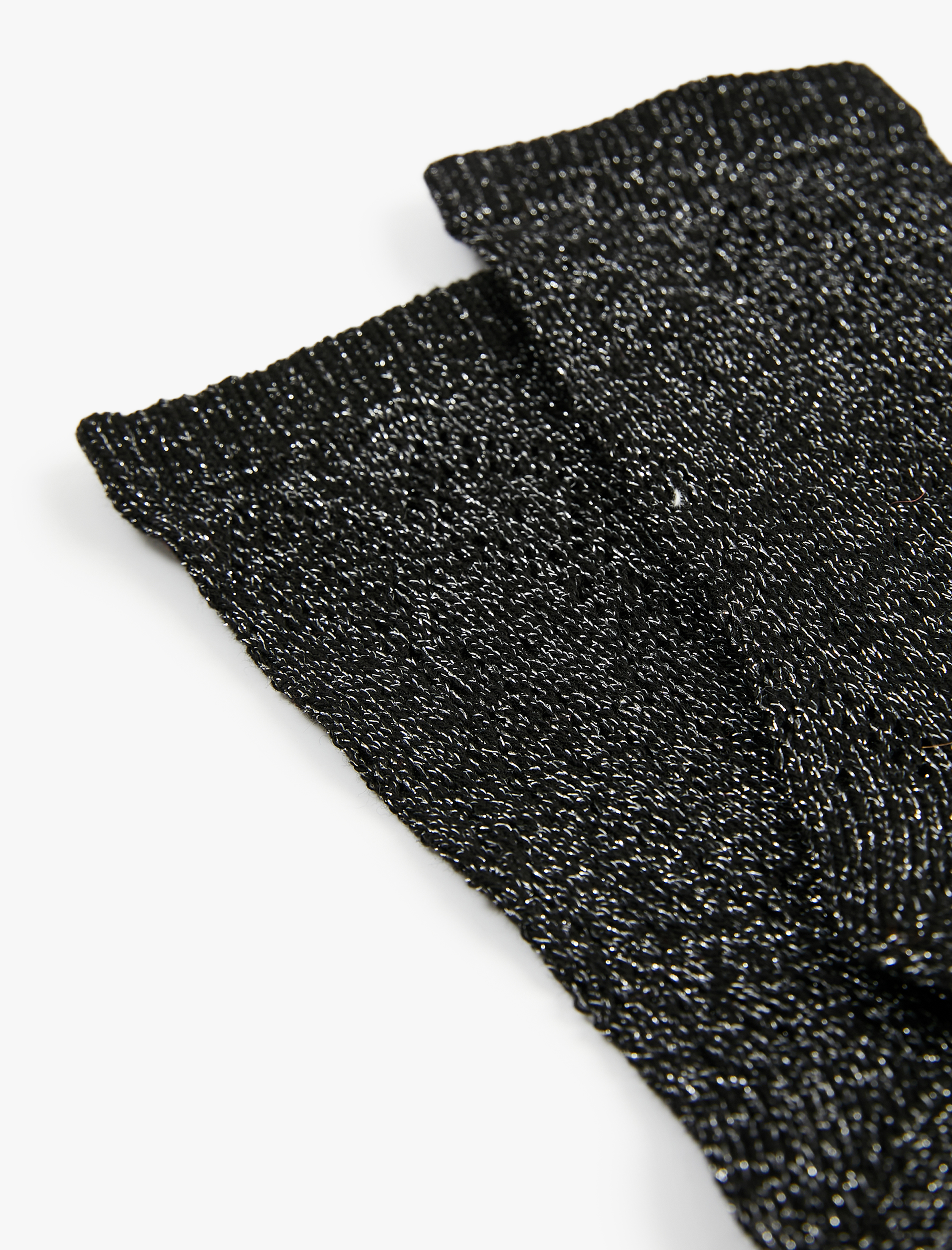  Kadın Pamuklu Metalik Detaylı Soket Çorap