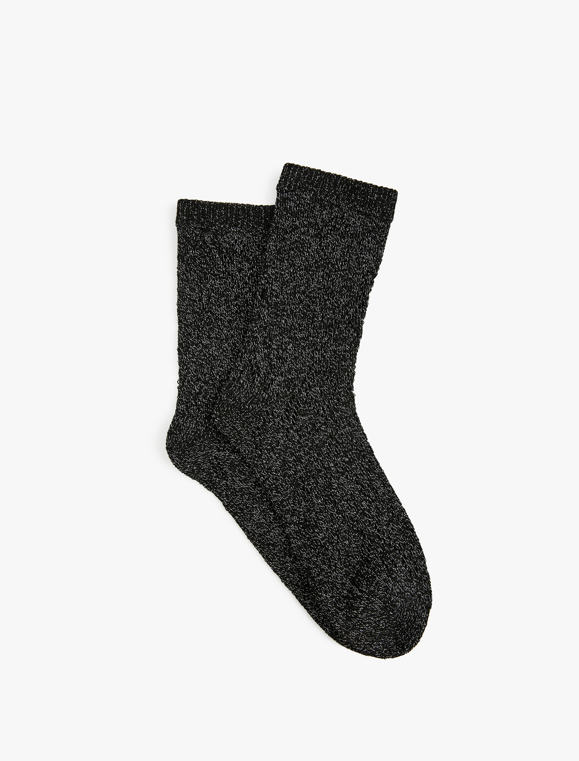  Kadın Pamuklu Metalik Detaylı Soket Çorap