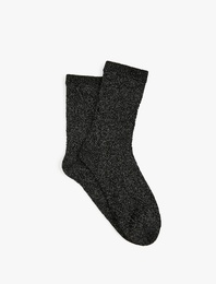 Pamuklu Metalik Detaylı Soket Çorap