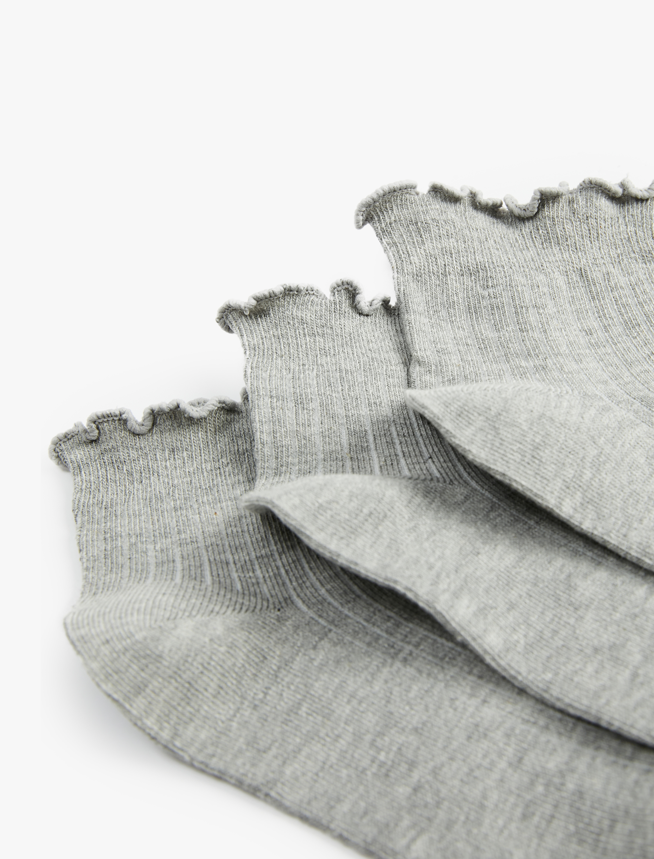  Kadın Fırfırlı 3'lü Patik Çorap Seti