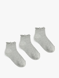 Fırfırlı 3'lü Patik Çorap Seti