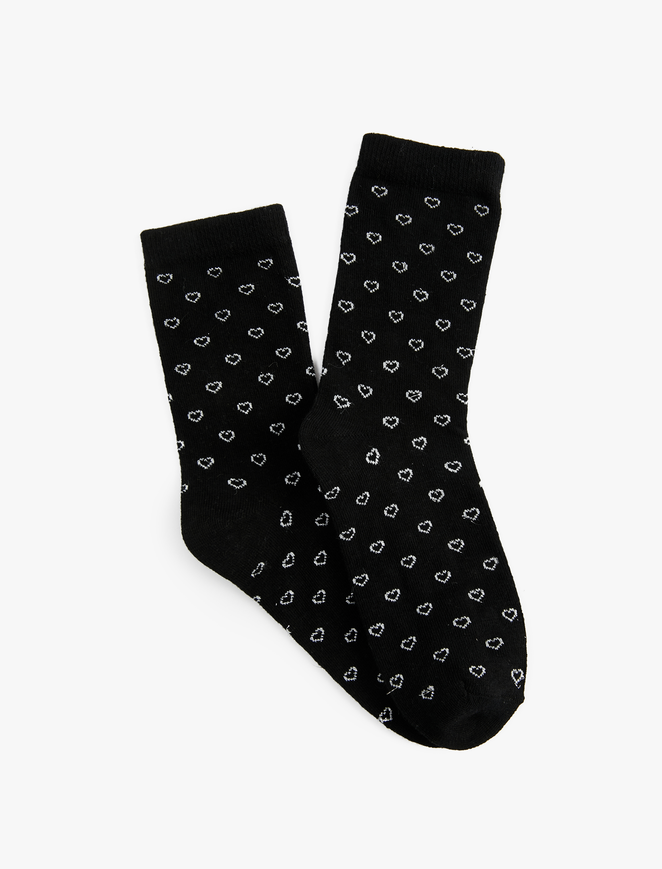  Kadın Pamuklu Kalpli Soket Çorap