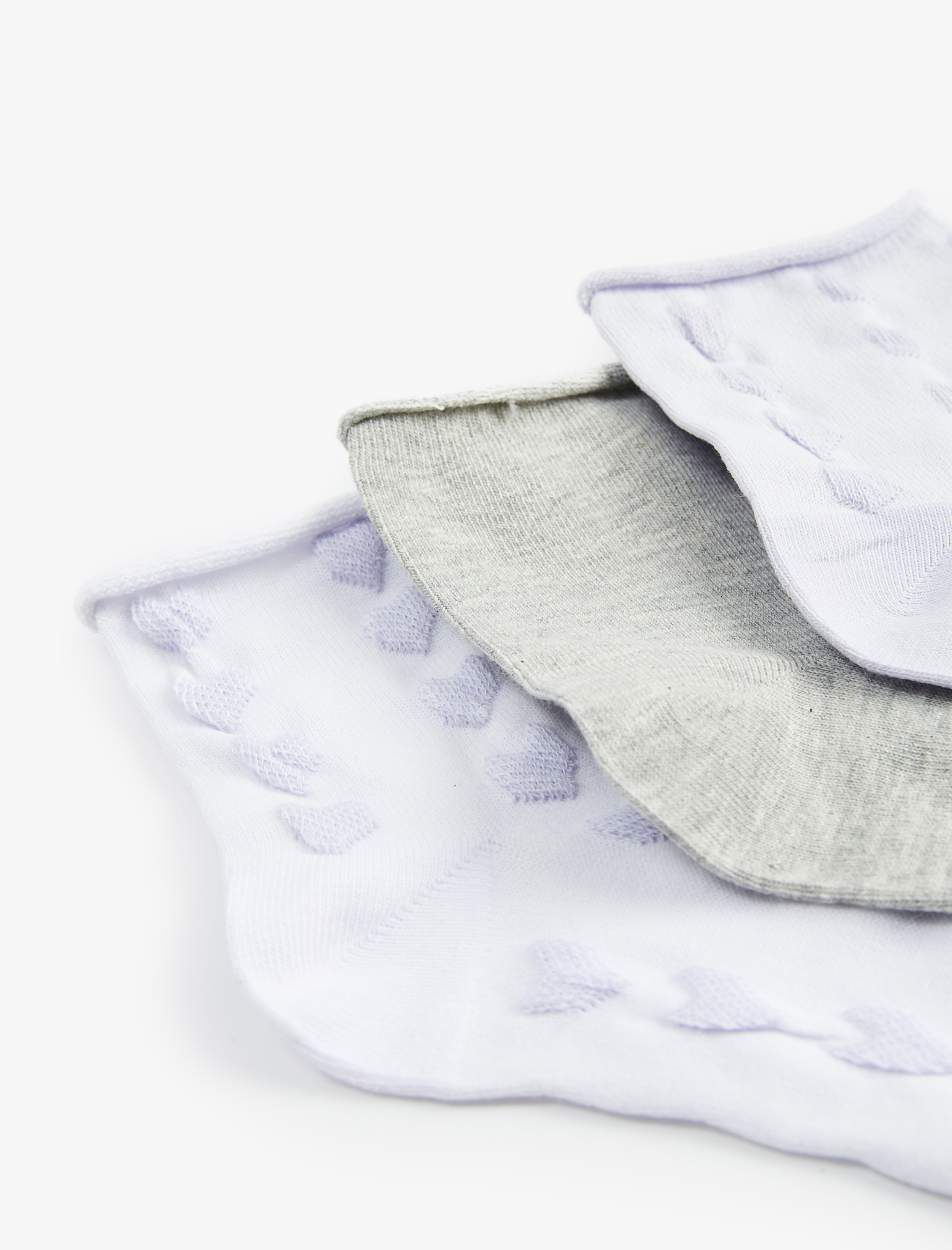 Kadın Pamuklu Kalpli 3'lü Patik Çorap Seti