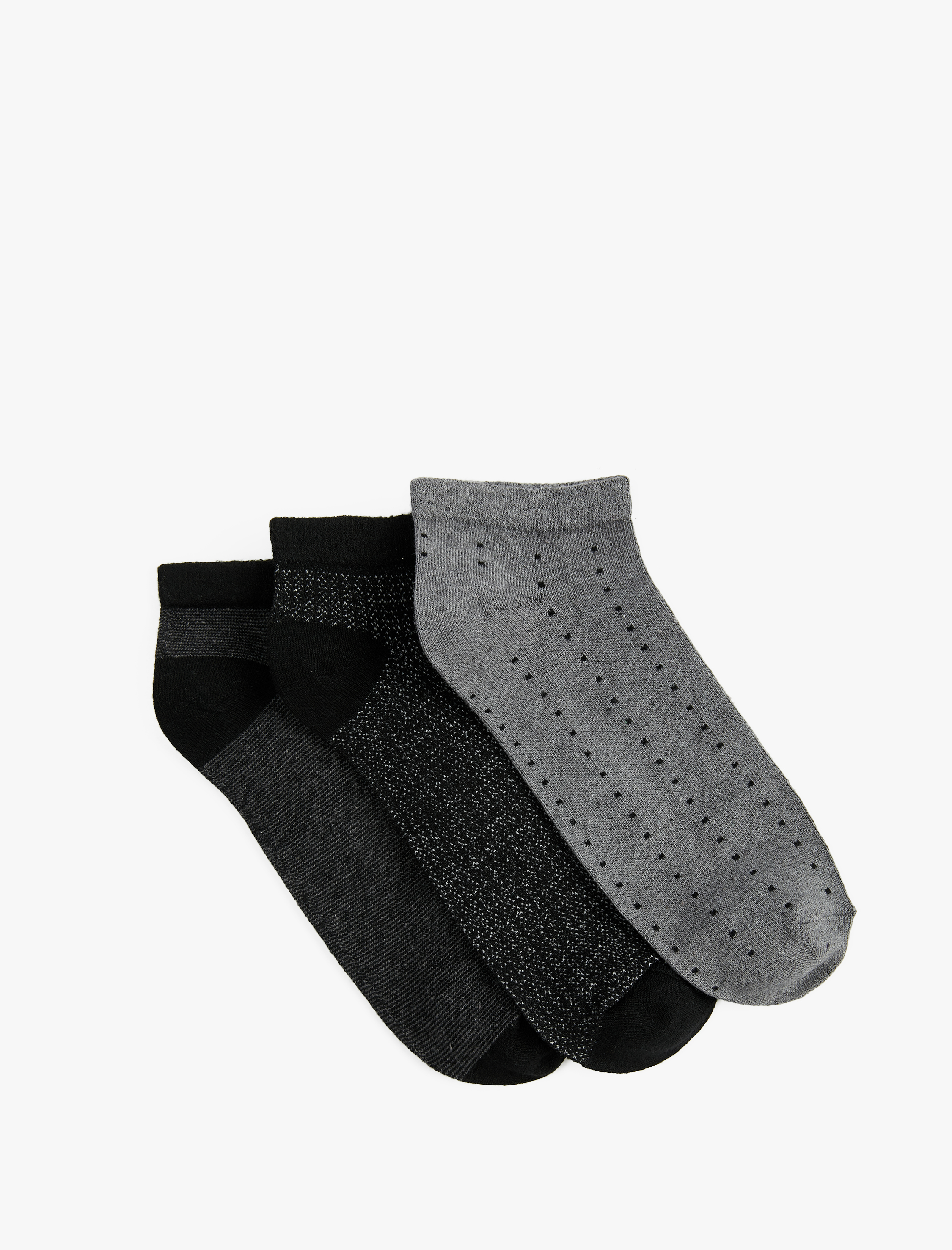  Erkek Desenli 3'lü Patik Çorap Seti