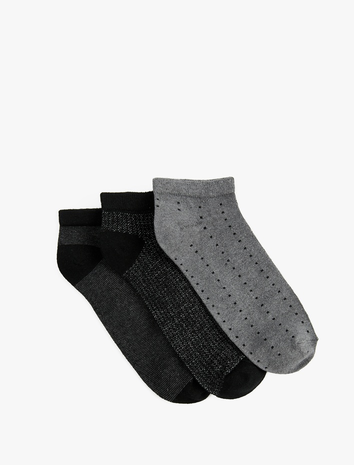 Erkek Desenli 3'lü Patik Çorap Seti