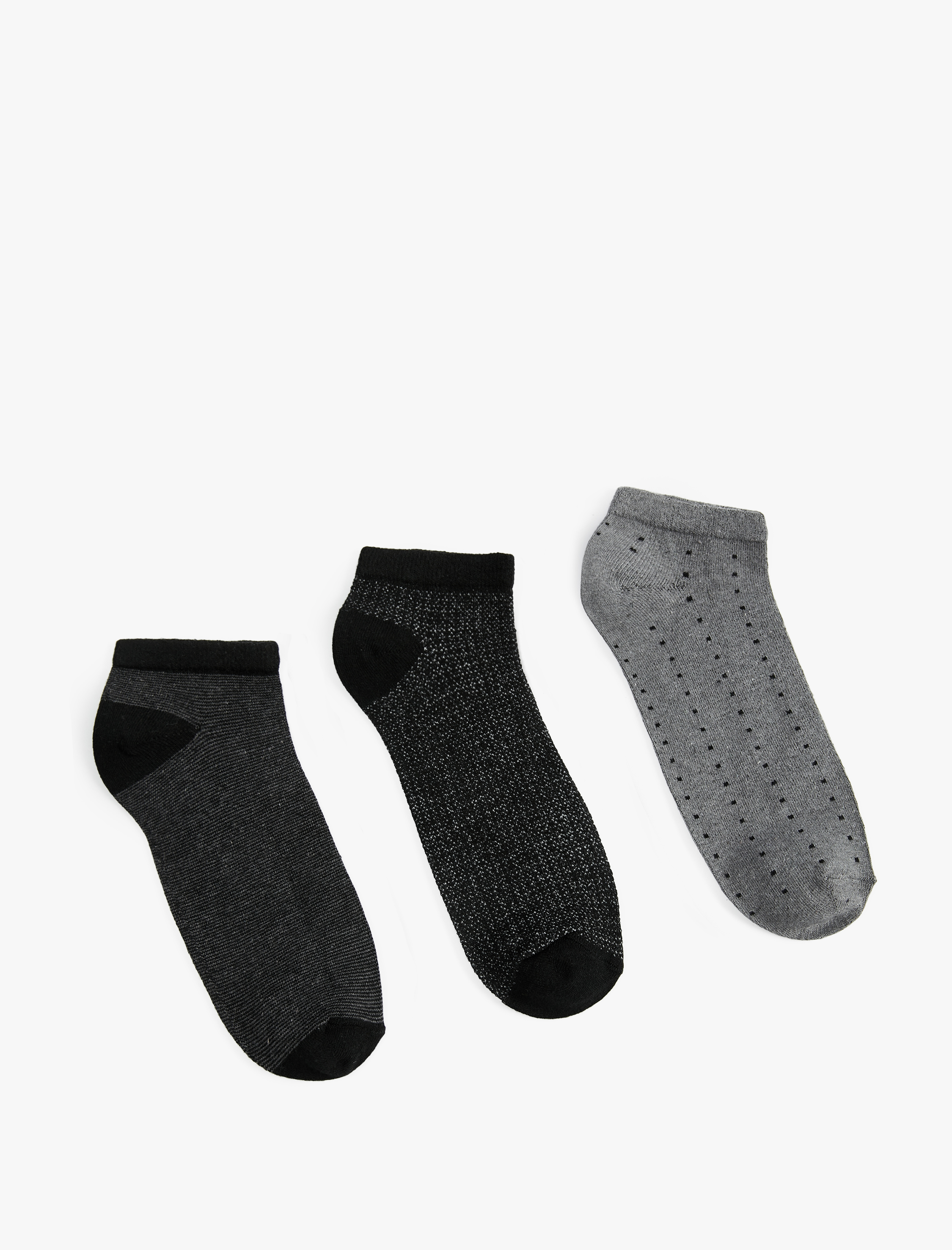  Erkek Desenli 3'lü Patik Çorap Seti