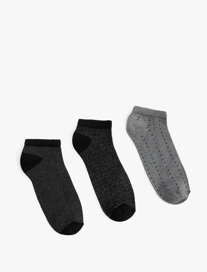 Erkek Desenli 3'lü Patik Çorap Seti