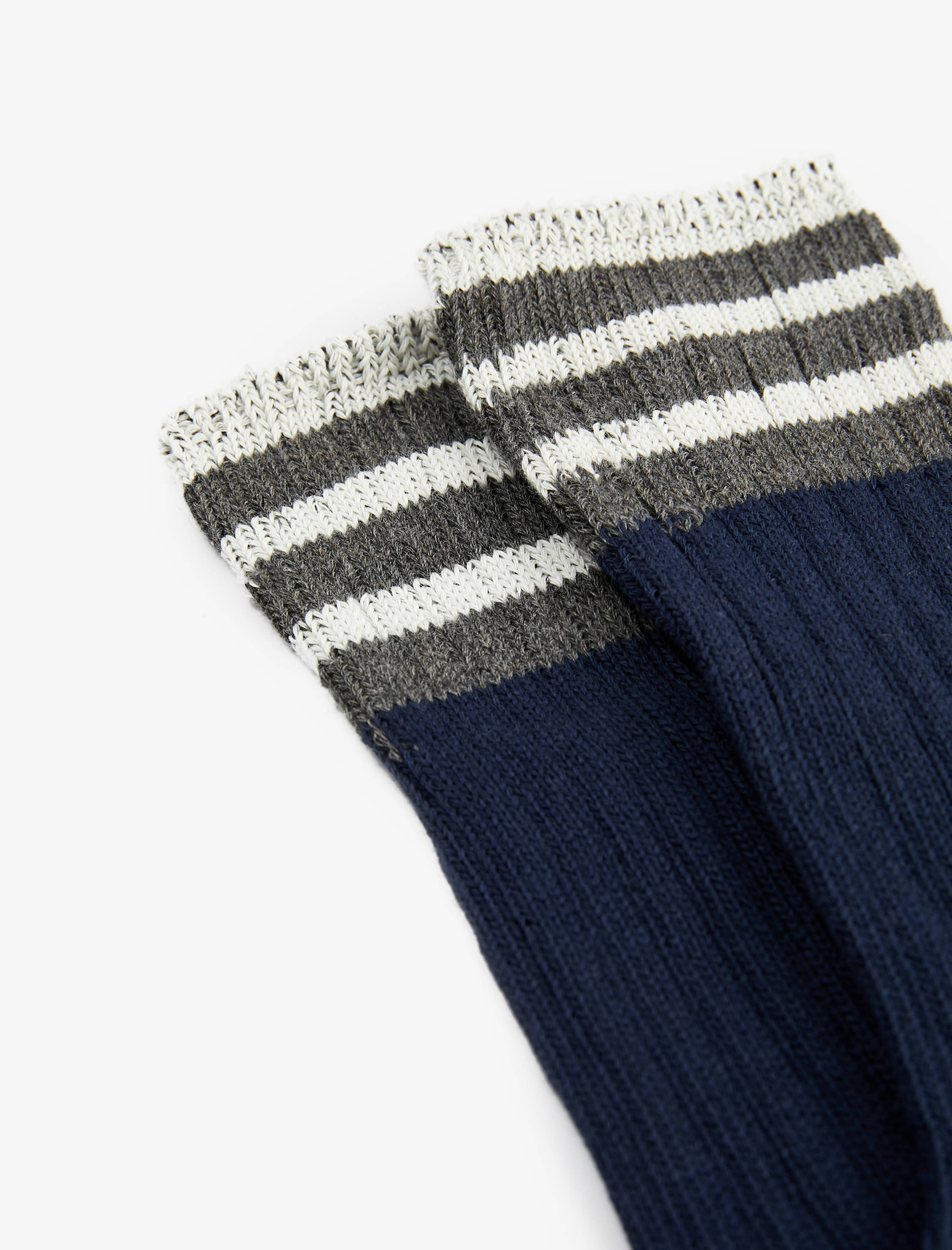  Kadın Pamuklu Çizgili Soket Çorap