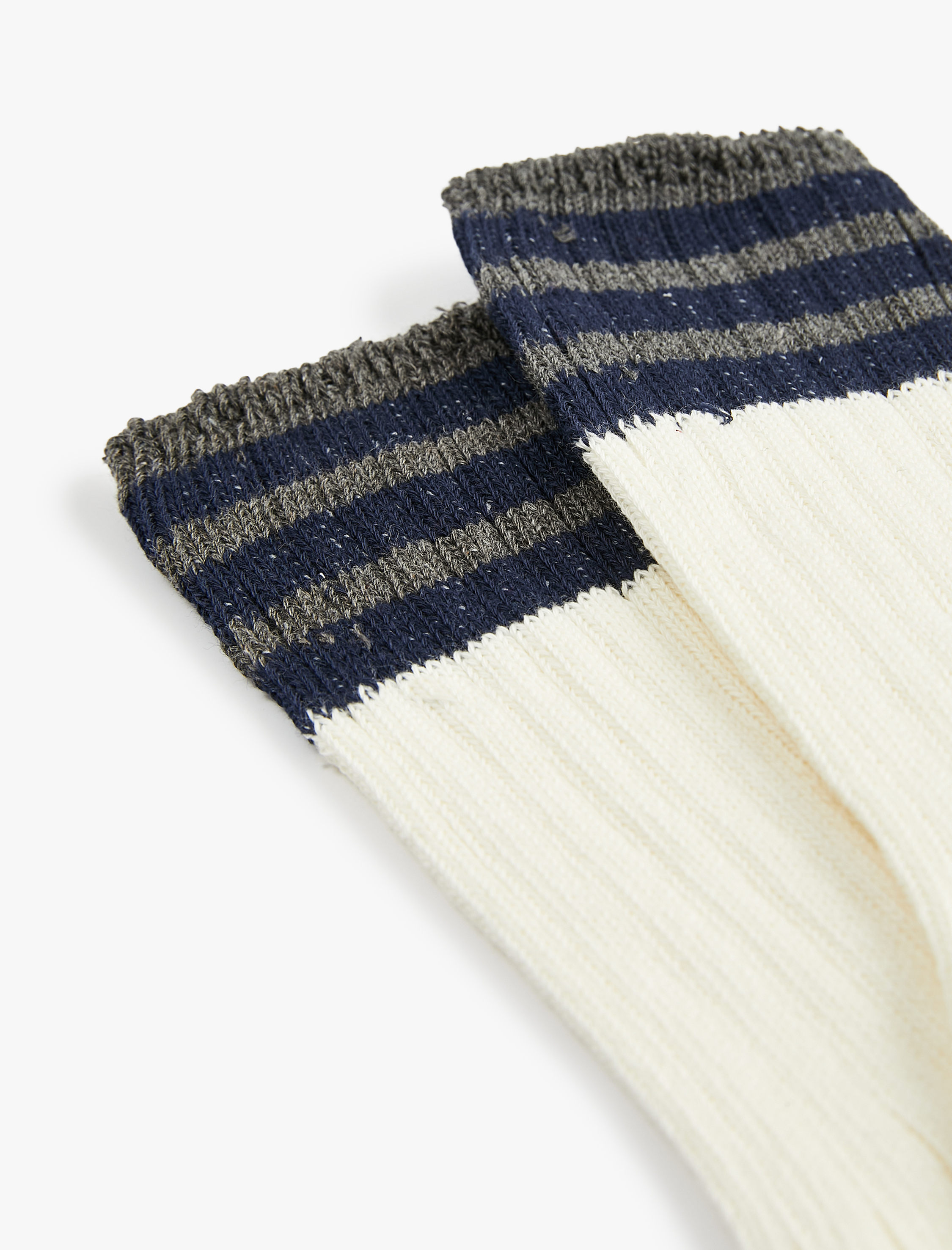  Kadın Pamuklu Çizgili Soket Çorap