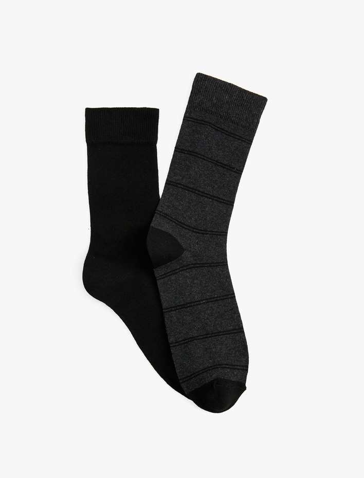 Erkek Çizgili 2'li Soket Çorap Seti