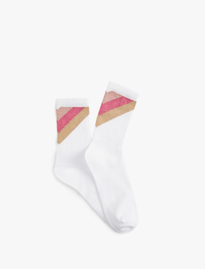 Kadın Çizgili Çok Renkli Soket Çorap