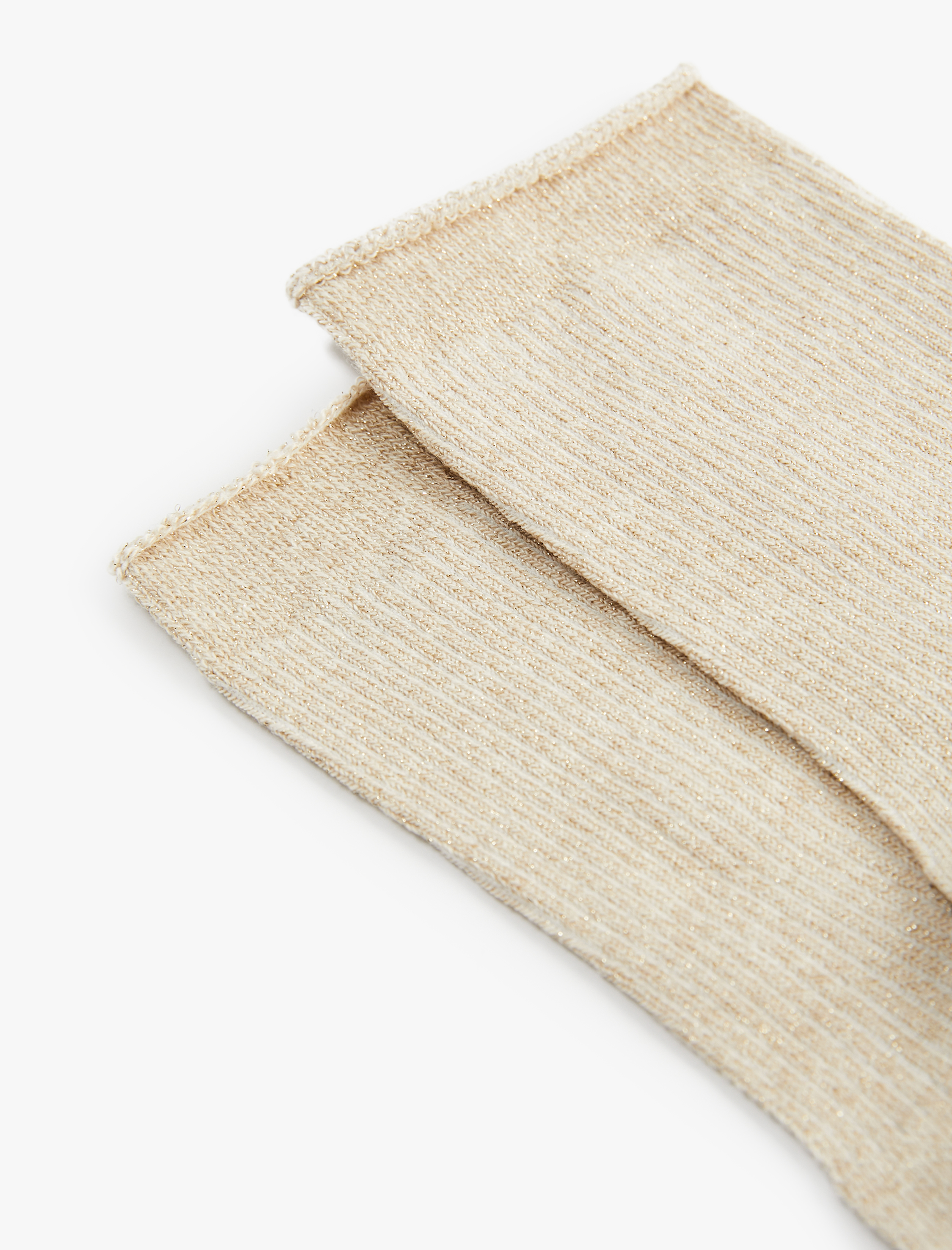  Kadın Dokulu Parlak Detaylı Pamuklu Soket Çorap