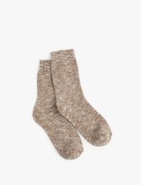 Pamuklu Desenli Soket Çorap