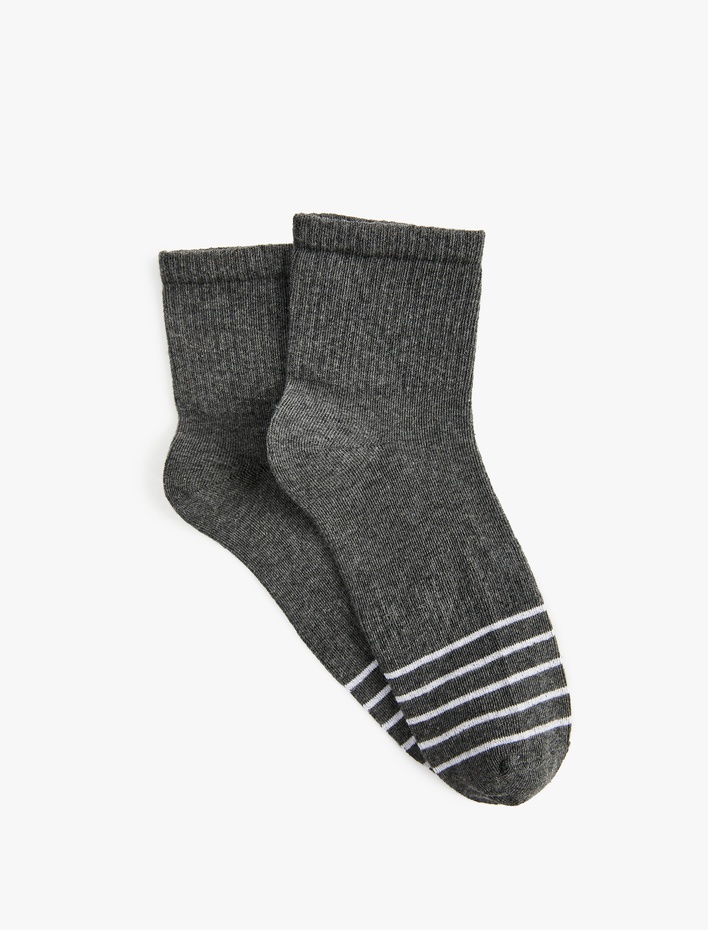 Erkek Çizgili Pamuklu Soket Çorap