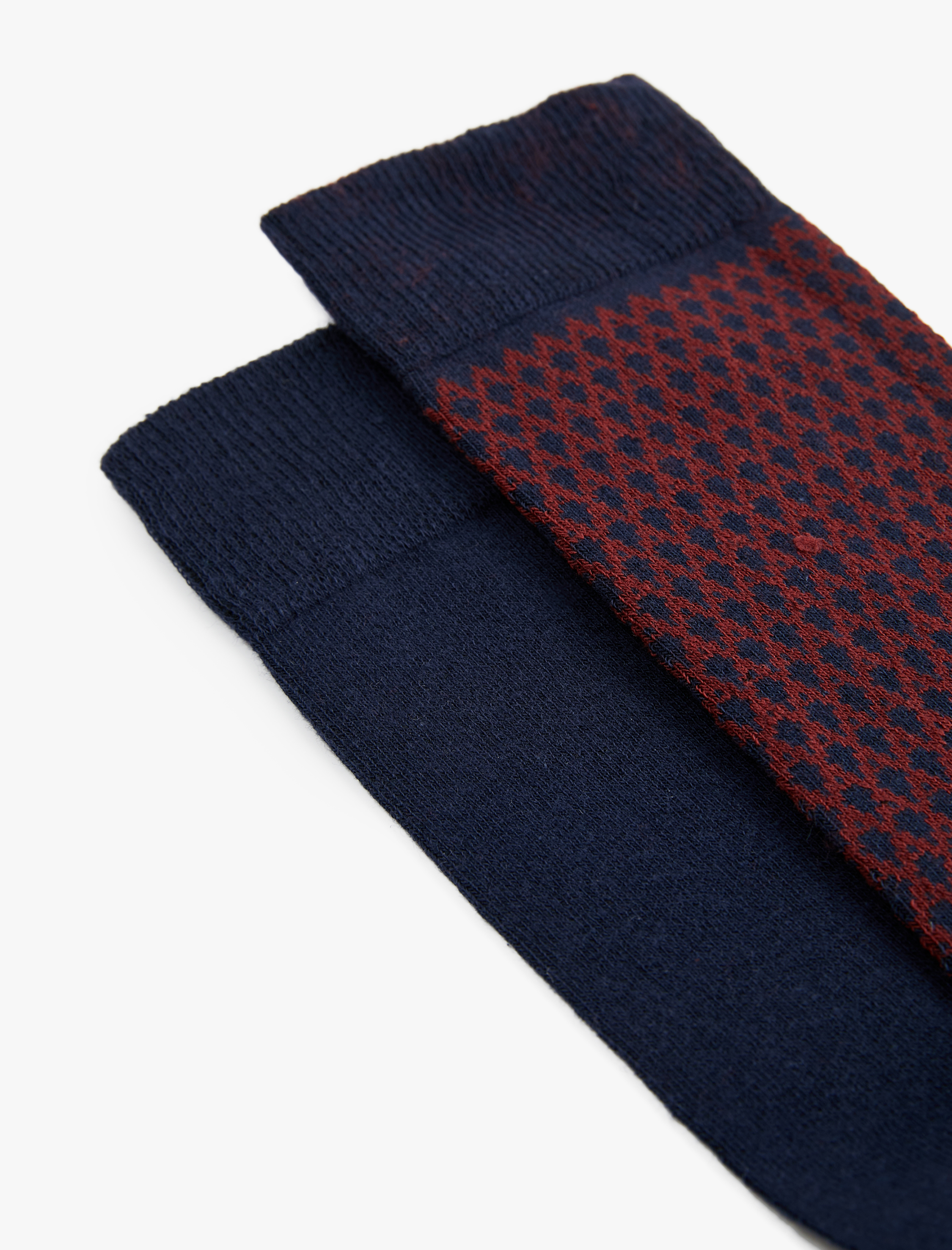  Erkek Pamuklu Geometrik Desenli 2'li Soket Çorap Seti