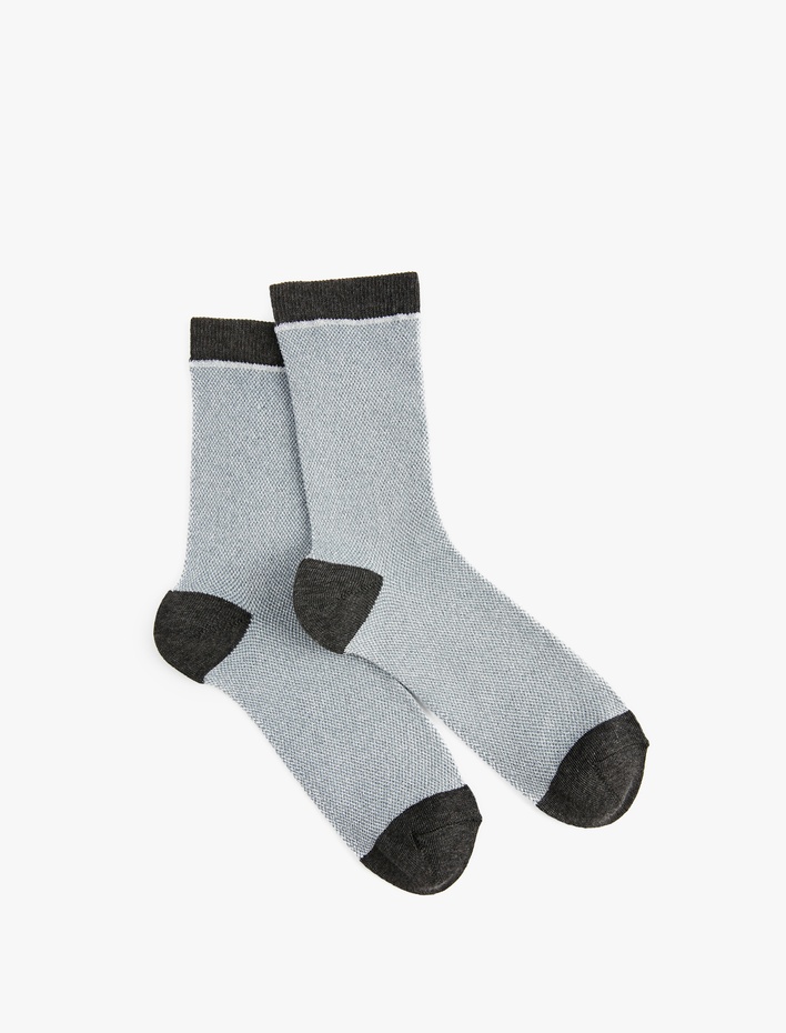 Kadın Renk Bloklu Soket Çorap