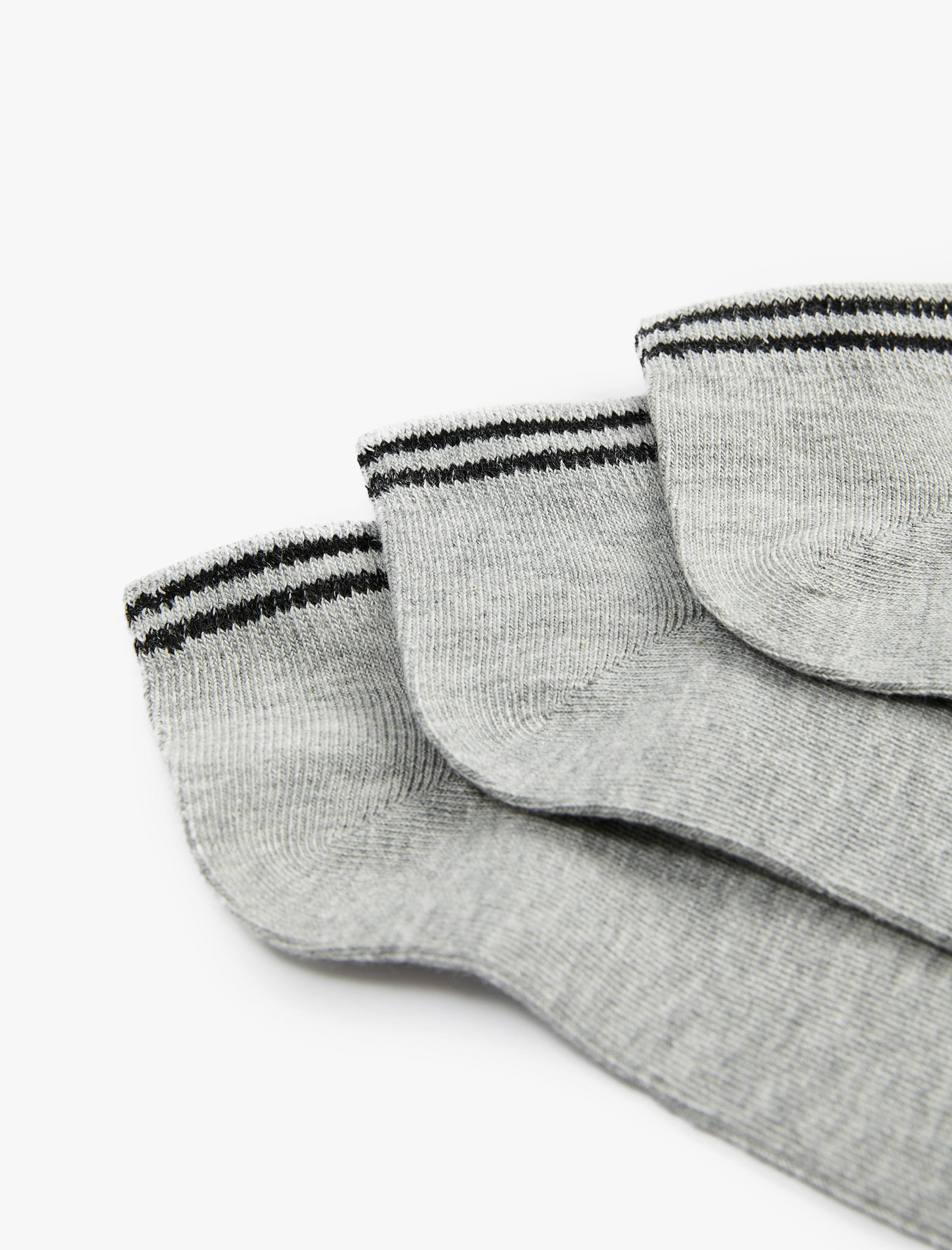  Erkek Çizgili 3'lü Patik Çorap Seti
