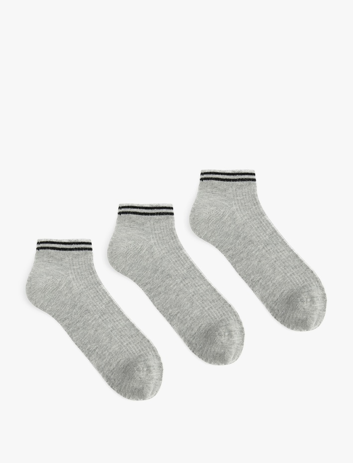 Erkek Çizgili 3'lü Patik Çorap Seti