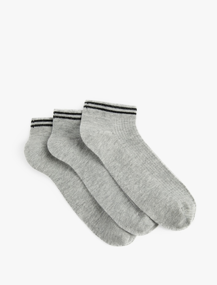 Erkek Çizgili 3'lü Patik Çorap Seti
