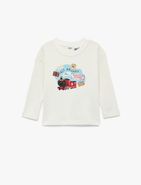 Harry Potter Baskılı Uzun Kollu Bisiklet Yaka Lisanslı Oversize Tişört