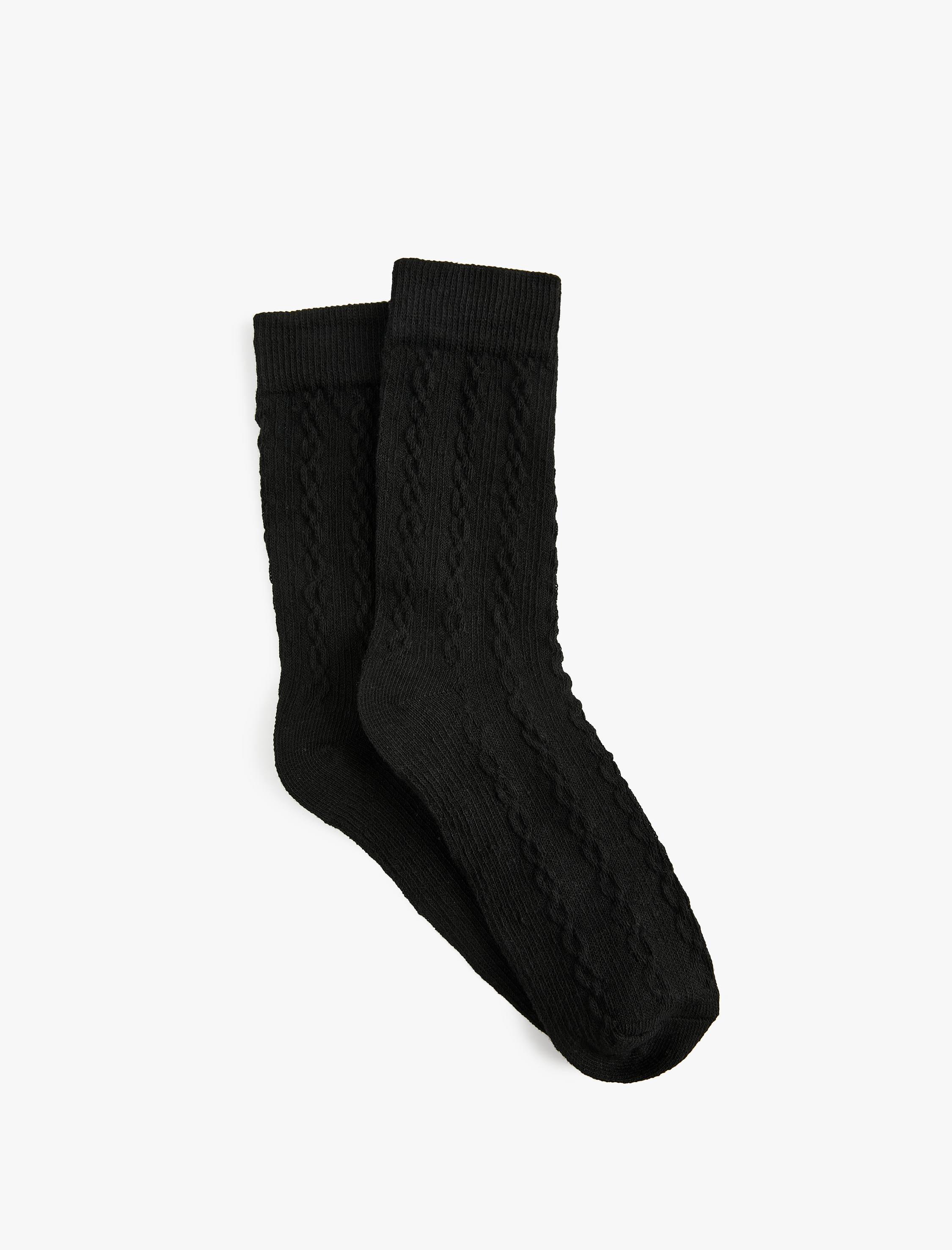  Kadın Balıksırtı Dokulu Pamuklu Soket Çorap