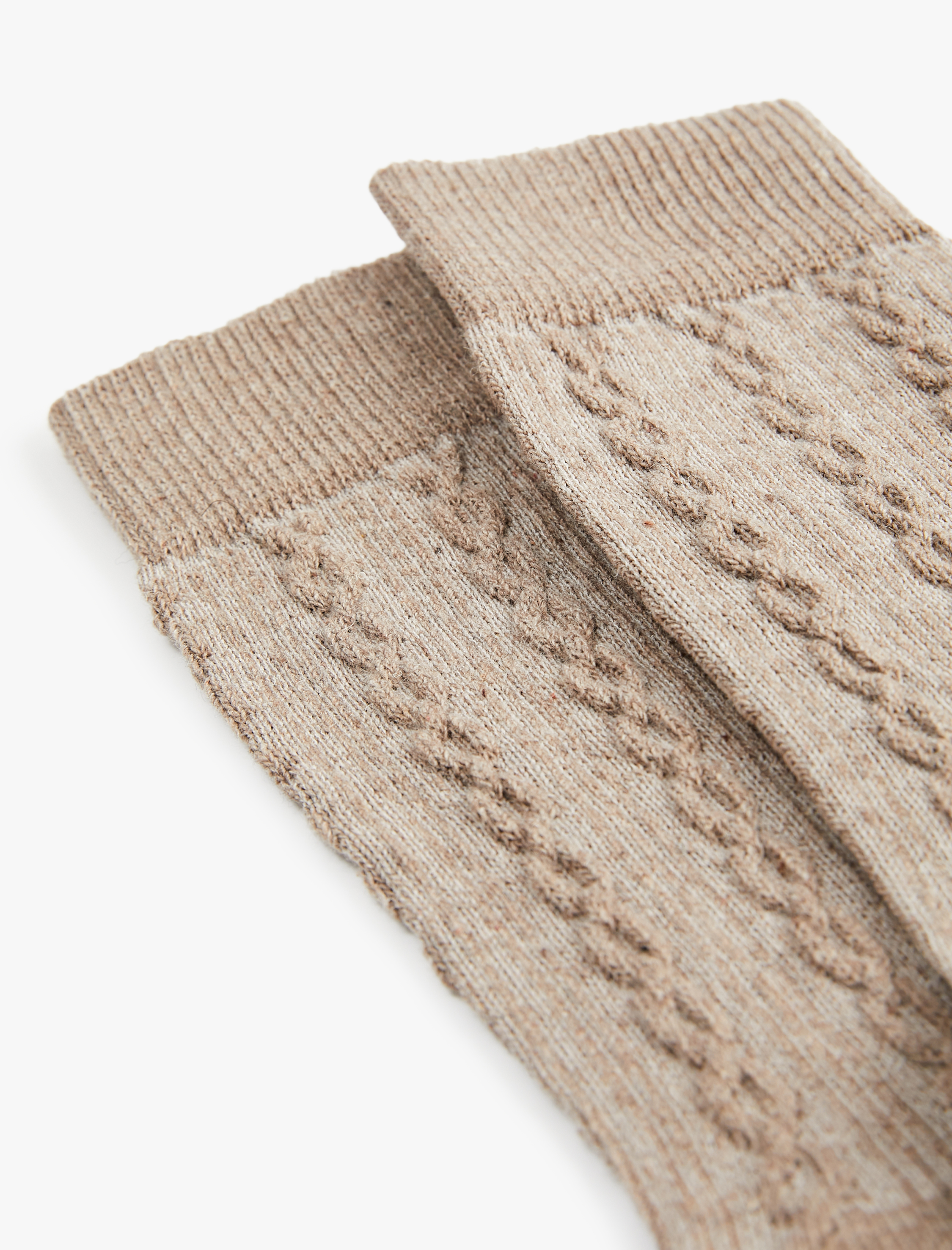  Kadın Balıksırtı Dokulu Pamuklu Soket Çorap