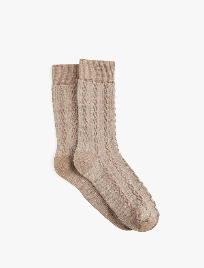 Kadın Balıksırtı Dokulu Pamuklu Soket Çorap