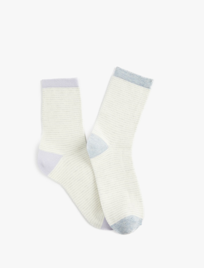 Kadın Çizgili 2'li Soket Çorap Seti
