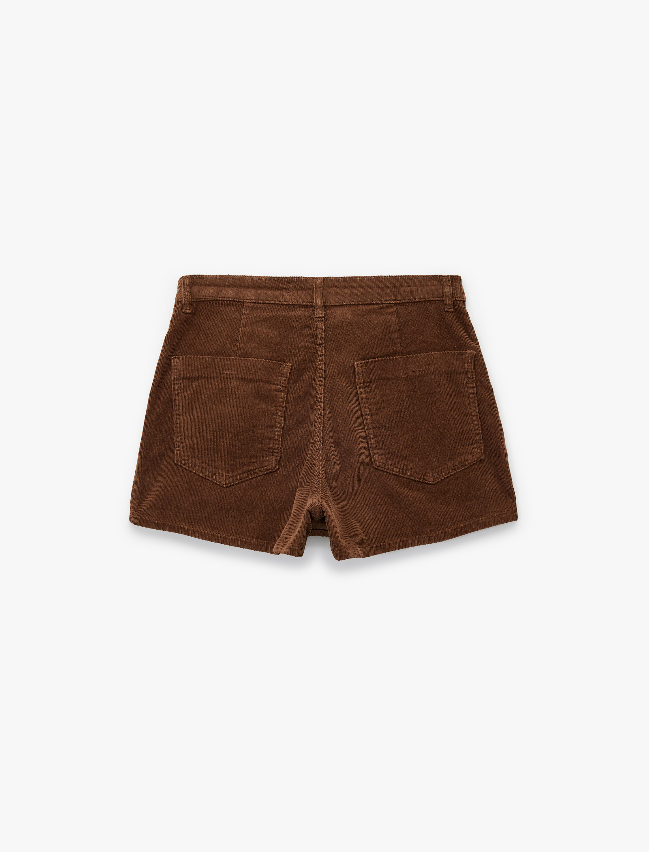   Cep Detaylı Düğmeli Kadife Mini Şort Etek