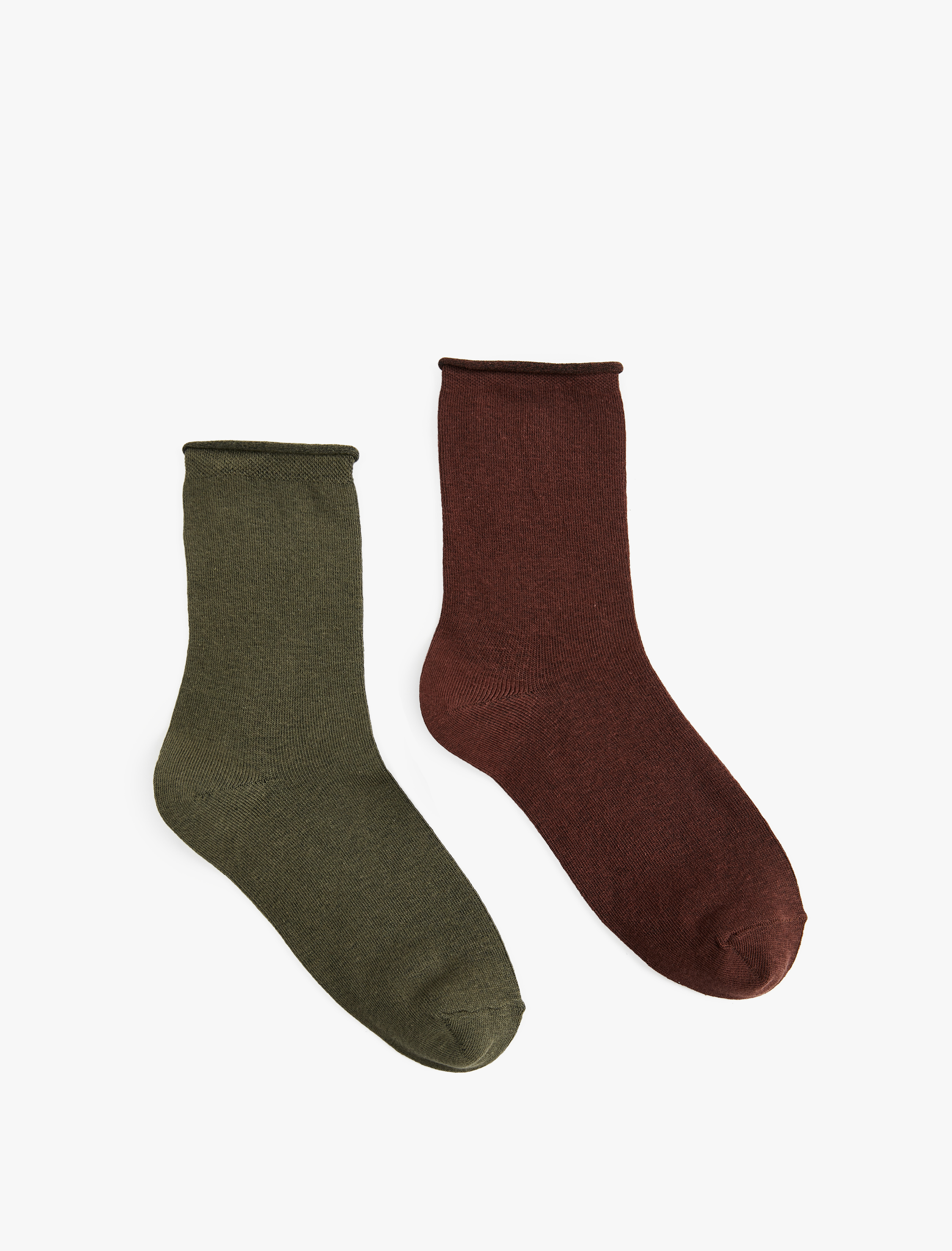  Kadın 2'li Pamuklu Soket Çorap Seti