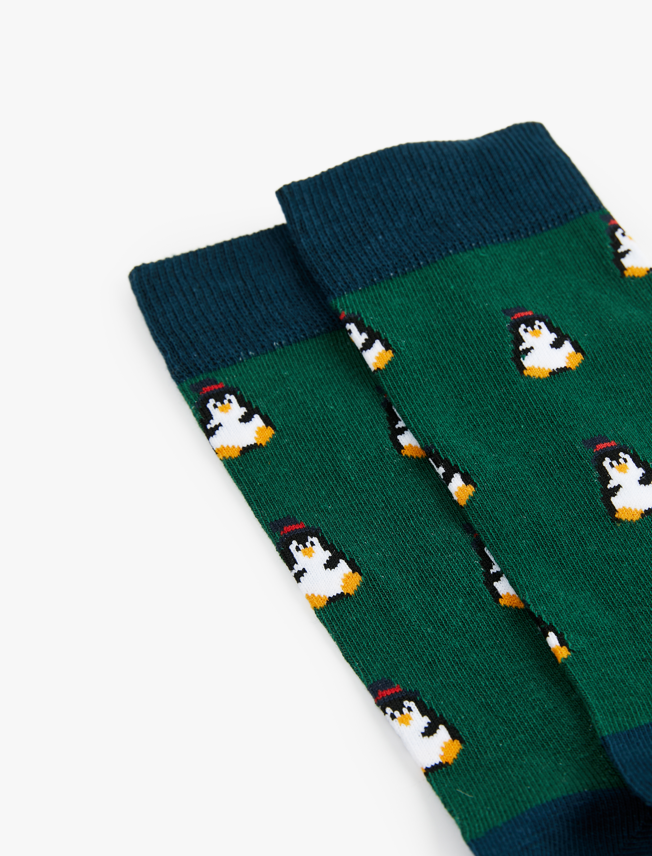 Erkek Yılbaşı Desenli Renk Bloklu Soket Çorap