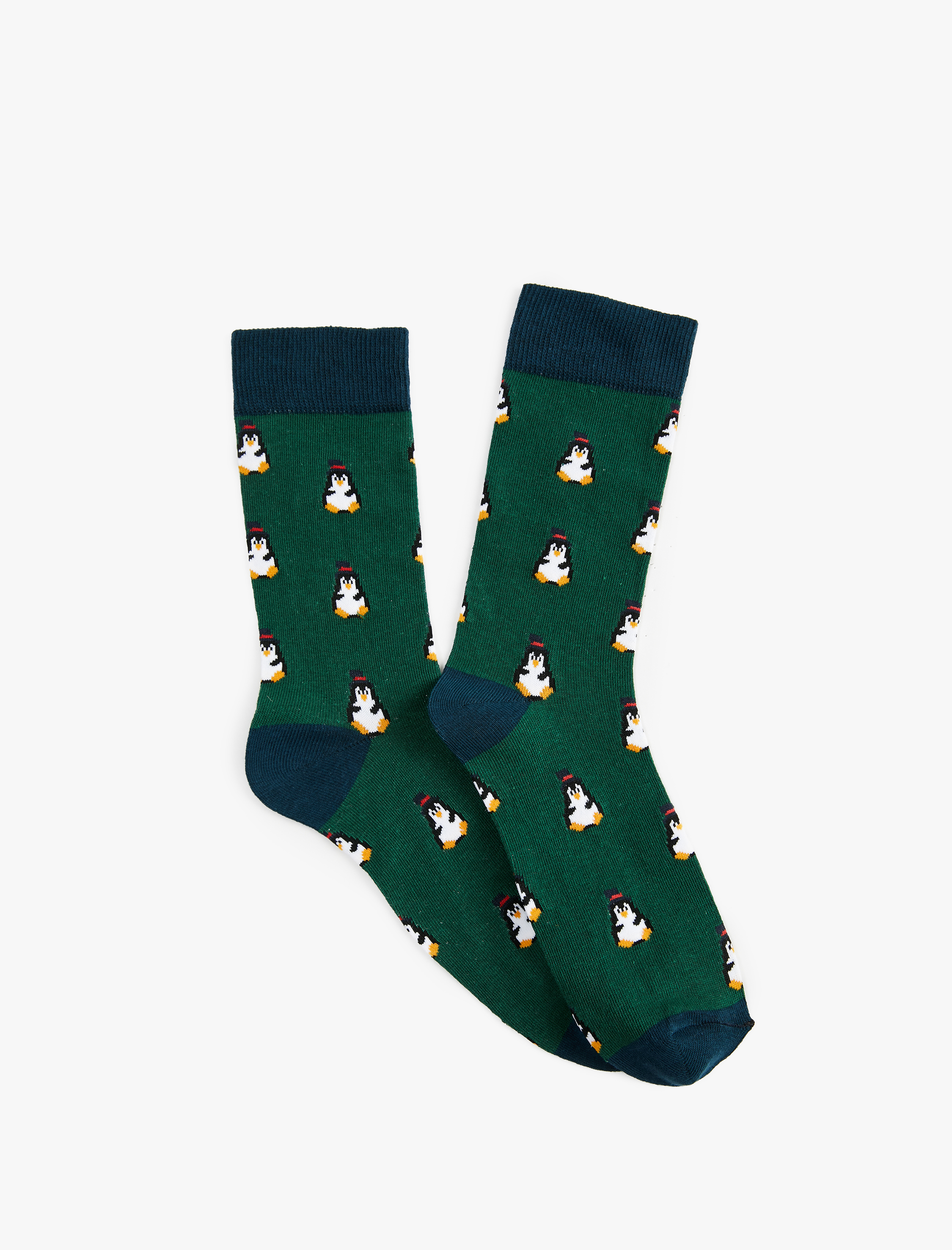 Erkek Yılbaşı Desenli Renk Bloklu Soket Çorap