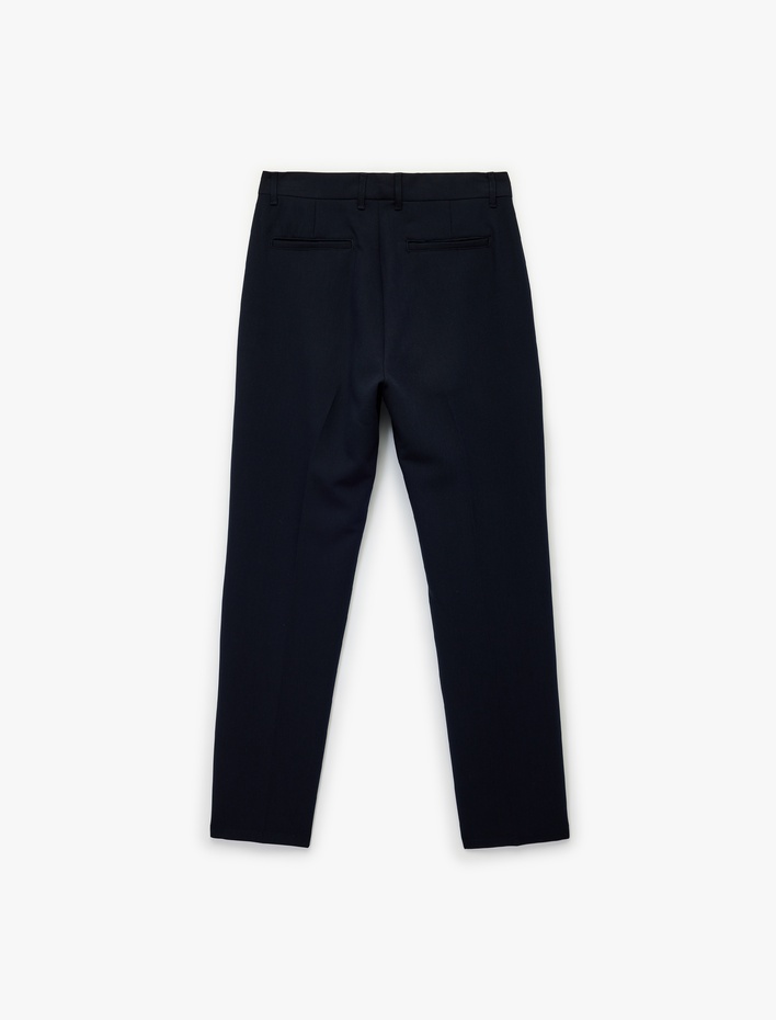  Regular Fit Viskon Karışımlı Düğmeli Kumaş Pantolon