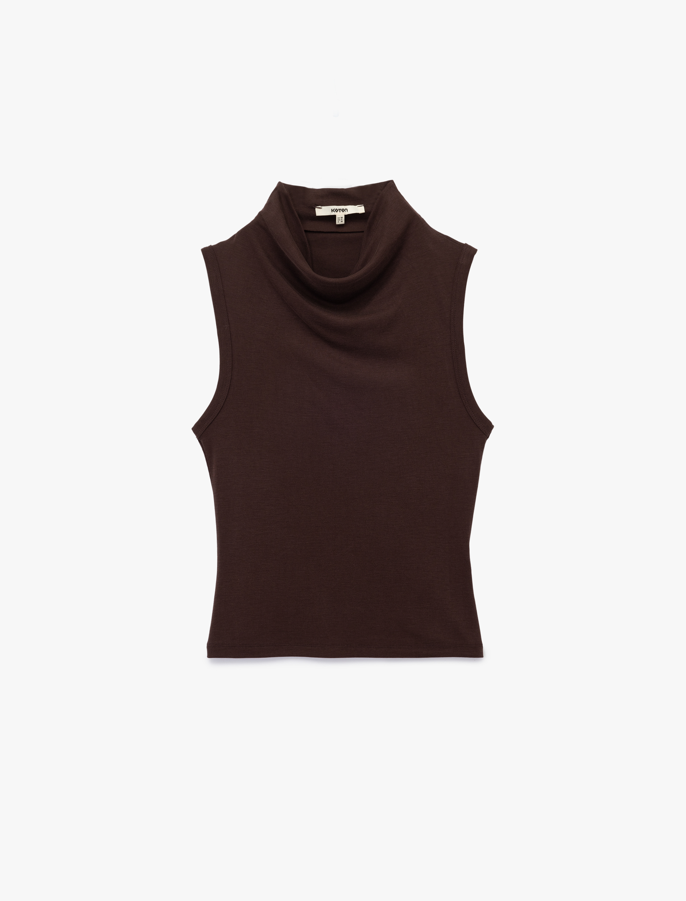 Modal Kumaş Slim Fit Dik Dökümlü Yaka Kolsuz Bluz